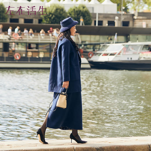 【沉香毛呢套装】生活在左绵羊毛双面呢半身裙两穿多色修身秋冬新品裙子女1933310 商品图6