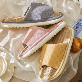 【亚麻拖】男/女同款亚麻拖居家室内拖鞋防滑软底拖【WG24651】