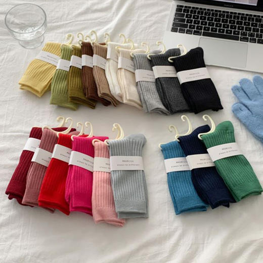 纪念日百货基础-简约韩系竖条女袜159350627 商品图1