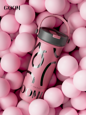 GOOM艺术手绘水杯2024新款女保温杯大容量女生高颜值便携吸管杯