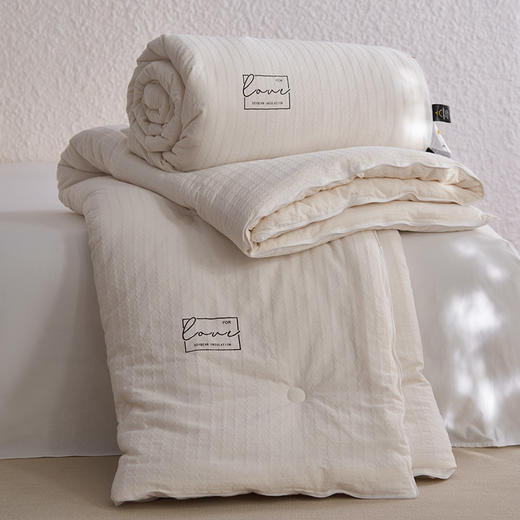 自然醒莫奈全棉提花80大豆子母被芯高端双A类抗菌纯棉华夫格80%大豆蛋白春秋被四季通用加厚冬被FM 商品图14