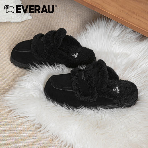 EVERAU韩范慵懒感毛毛博肯鞋女拖鞋EA2040 商品图5