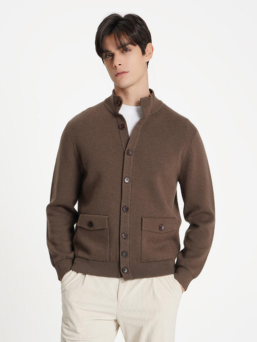 callisto咖色羊毛混纺针织开衫 商品图2