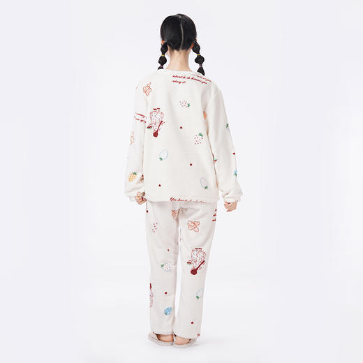 都市丽人睡衣超值精选长袖家居服双面法兰绒厚女士法兰绒套装LHT2J9 商品图3