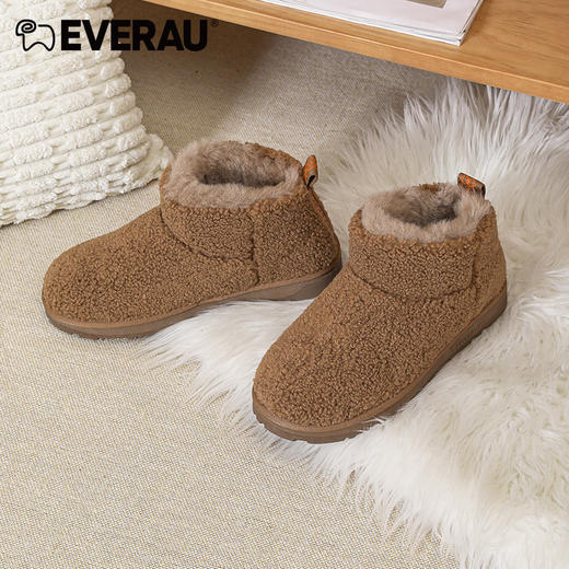 EVERAU今年冬季拥有最强温度感泰迪毛毛雪地靴内里羊皮毛一体+卷卷毛鞋面EA3147 商品图5