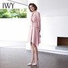 IWY/粉色职业裙干练收腰通勤设计感连衣裙春季新款小香风裙子Q14310  商品缩略图3