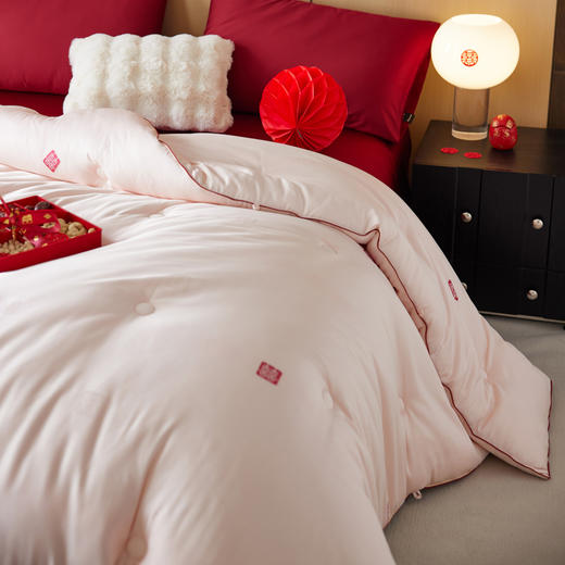 自然醒剪花蚕丝蛋白喜嫁被轻奢结婚庆喜被春秋被芯陪嫁喜字加厚冬被芯TD 商品图2