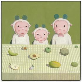 绿格子-杨媛媛版画