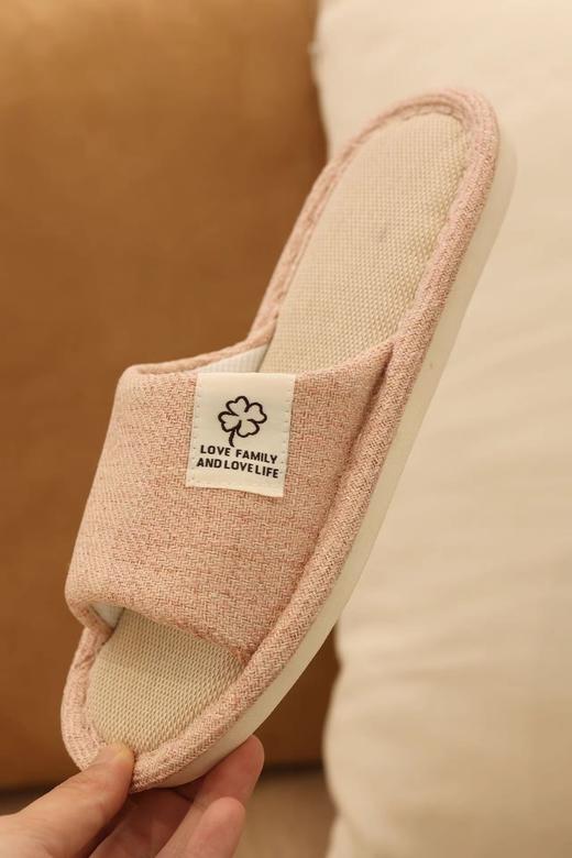 AMMJOOAUM 居家情侣拖鞋四季家居拖鞋室内棉亚麻布家用防滑静音地板凉拖 商品图7