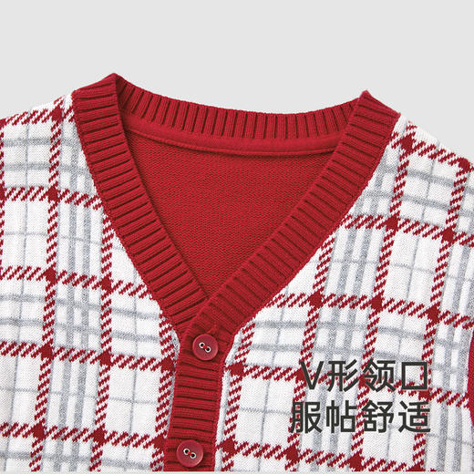 【商场同款】英氏儿童毛衣纯棉开衫外套春秋男童针织衫喜庆拜年服 商品图2