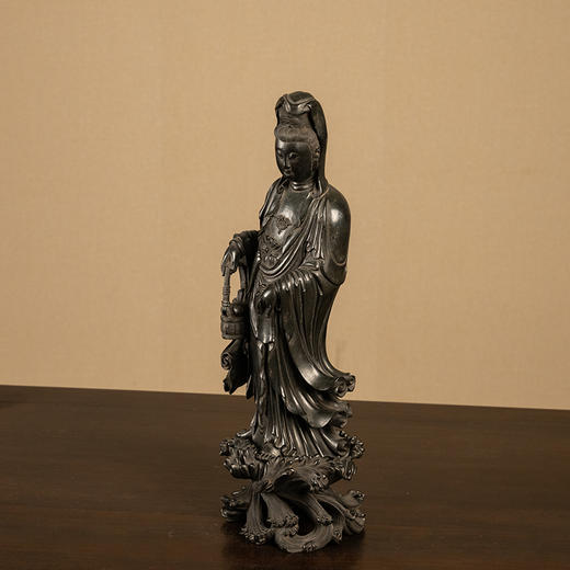 清 紫檀木雕提篮观音 商品图1