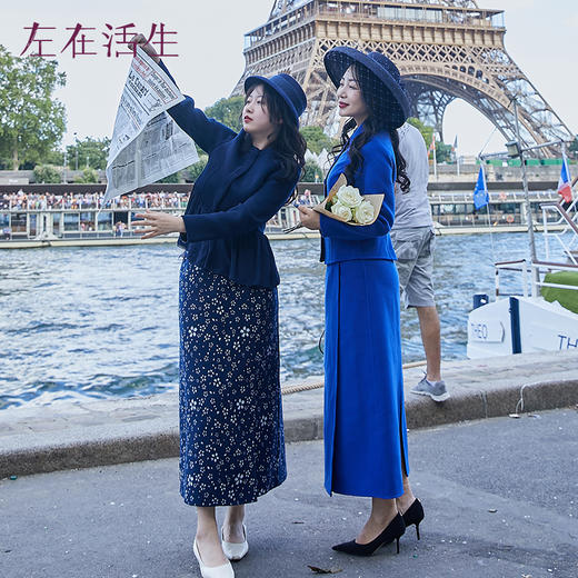 【沉香毛呢套装】生活在左绵羊毛双面呢半身裙两穿多色修身秋冬新品裙子女1933310 商品图1