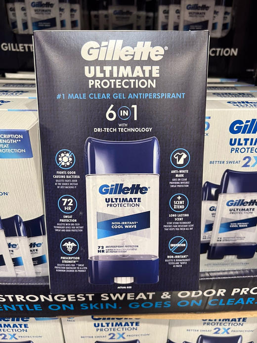 🇺🇸男士一年四季必备好物👏Gillette吉列男士透明凝胶除臭止汗香膏（107g*5） 商品图1