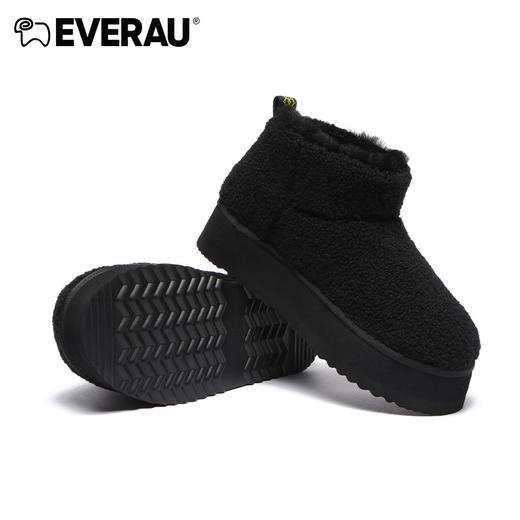 EVERAU秋冬穿搭神奇来喽 经典短筒搭配厚底增高女靴雪地靴EA3146 商品图3