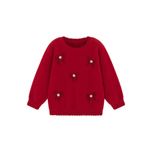 【商场同款】英氏儿童毛衣新年装春秋长袖保暖女童针织衫休闲毛衫 商品图4