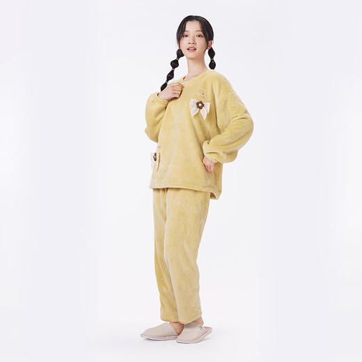 都市丽人睡衣生活家居长袖家居服双面法兰绒厚女士法兰绒套装LHT2P6 商品图2