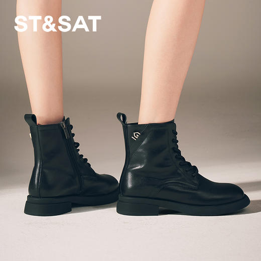星期六经典简约加绒保暖马丁靴SS3411841A 商品图1