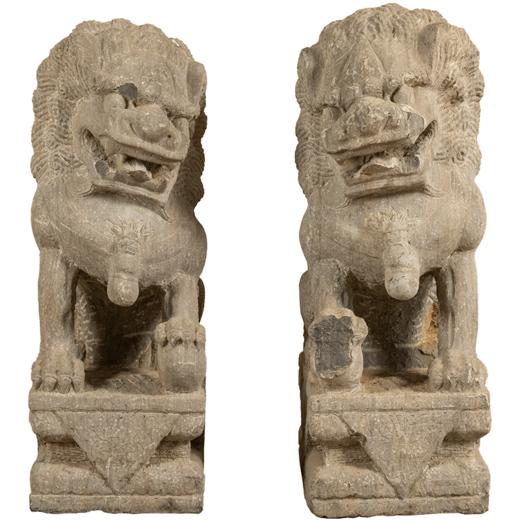 清 石雕狮子（一对） 商品图5