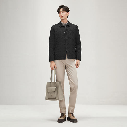 柒牌男装翻领夹克秋冬2024新款时尚潮流中青年休闲百搭茄克衫外套	127K70270 商品图3