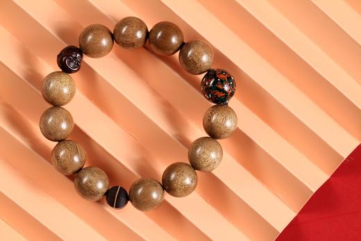 DQ0239°金丝楠木+大漆手串 商品图0