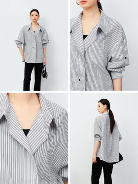法式风情，慵懒来袭！|阔版条纹衬衫