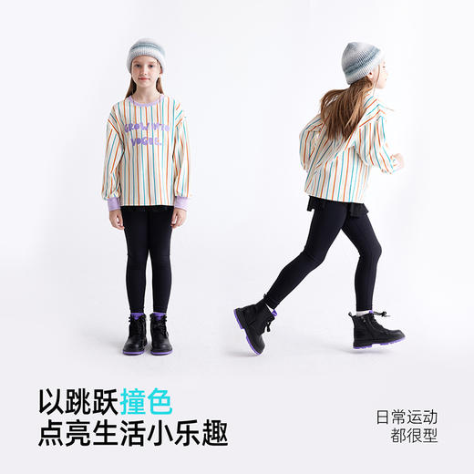 【咕噜日记】【秋天的多巴胺】儿童字母印花条纹薄卫衣 PDWY2407 商品图1