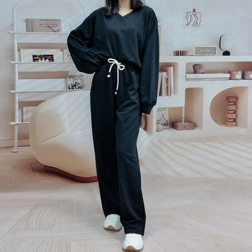 馥迦恣意休闲V领卫衣套装 商品图4