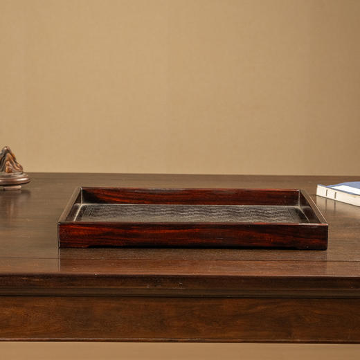 二十世纪 红木万字锦地纹呈盘 商品图0