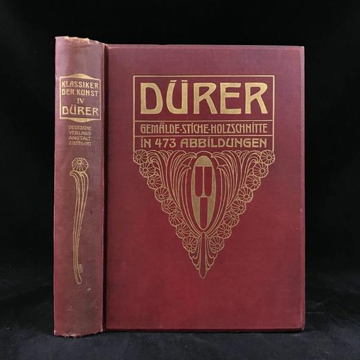 【德语】含藏书票！约19世纪后期 丢勒铜版与木版画集 473幅插图 漆布精装16开 商品图0