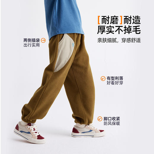 fx-【拒绝静电】儿童撞色休闲绒绒裤 PDK2403 商品图3