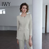 IWY/秋季新款浅灰色西装套装高级气质总裁西服正式场合微喇裤工装C14305+P34318 商品缩略图0