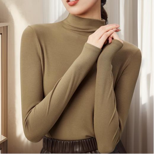 臣禾【温泉打底】含蚕丝圆领/半高领绒感套头衫【一穿即暖】JZ243010775  商品图5