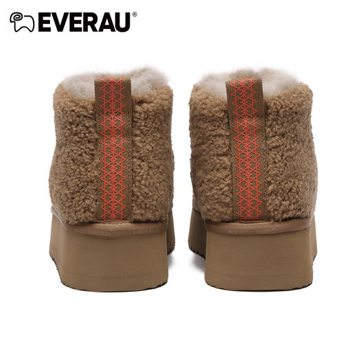 EVERAU秋冬穿搭神奇来喽 经典短筒搭配厚底增高女靴雪地靴EA3146 商品图4