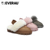 EVERAU保暖值颜值最高+印花弹力织带男女童儿童毛毛拖鞋EA2031K 商品缩略图0