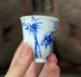 柴窑清风竹影闻香杯