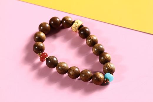 JSMN0050°平安喜乐/六字箴言老料金丝楠木手串 商品图0