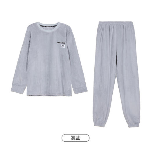 都市丽人都市锋尚睡衣舒适外出长袖法兰绒烂花厚男士法兰绒套装FHT2D8 商品图12