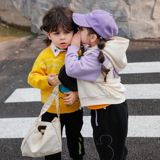 【商场同款】迪士尼童装女童连帽套头时尚休闲卫衣春秋新款加绒保暖宝宝上衣223DS0759 商品图4