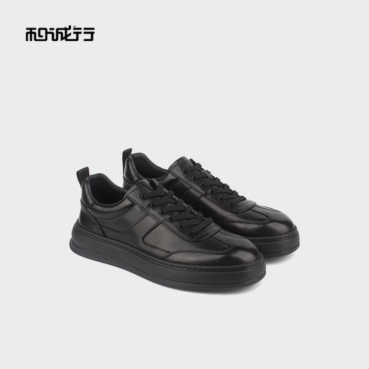 和诚行 2024秋冬新款时尚百搭休闲鞋男士舒适厚底真皮皮鞋0551177 商品图0