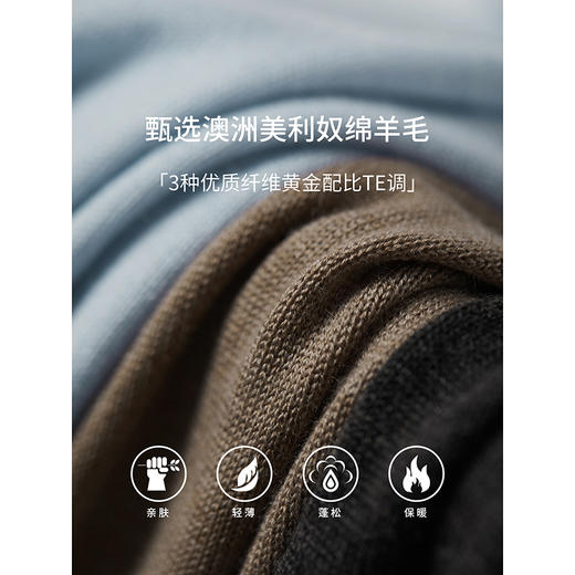 棉仓356635027-贝壳装饰扣短款长袖毛衣 商品图3