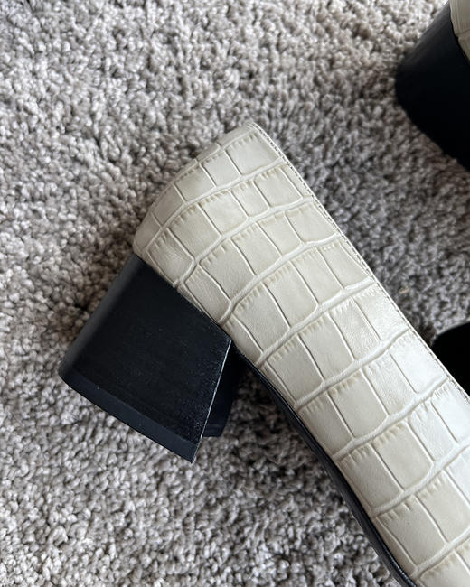 现货 THS 8.31-限时 TOT家 女士 鳄鱼纹 粗跟石头纹乐福鞋 2色 BZ1199 商品图11