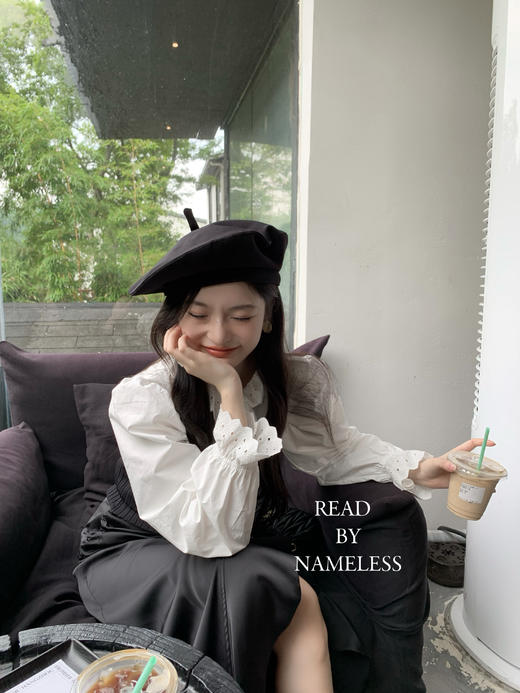 Read Nameless /罗马绣花领衬衫+黑色针织抹胸 商品图2