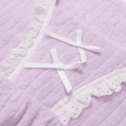 都市丽人睡衣超值精选长袖裙家居服法兰绒抽条厚女士法兰绒睡裙LHT6G6 商品图5