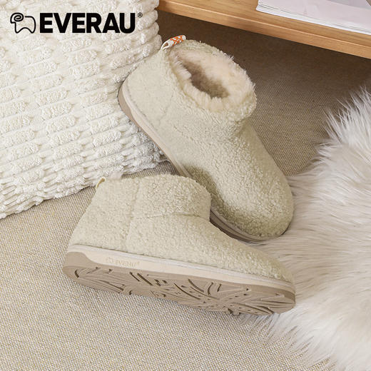 EVERAU今年冬季拥有最强温度感泰迪毛毛雪地靴内里羊皮毛一体+卷卷毛鞋面EA3147 商品图6
