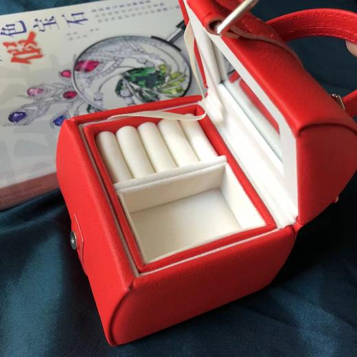 【积分商城】PU皮弧形公主首饰盒小提手旅行戒指耳环项链珠宝收纳盒 商品图4