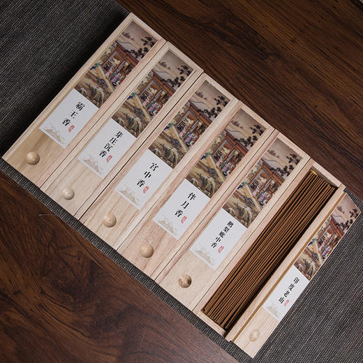 【香咖】木盒装线香，21cm五味佳作，香体均匀，香品纤细，50g/约125支，燃时40分钟约 商品图1