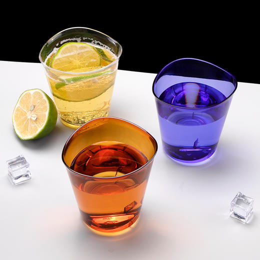 一次性克莱因蓝航空杯多彩凹口杯圆形咖啡杯撞色透明塑料杯水杯 商品图1