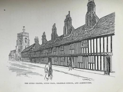 1912年 莎士比亚故乡的夏日 数十幅插图 漆布精装大32开 商品图10