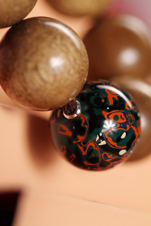 DQ0239°金丝楠木+大漆手串 商品图2