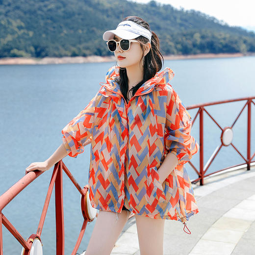 带帽防晒衣洋气宽松防晒薄外套防嗮服KKXX8630 商品图3